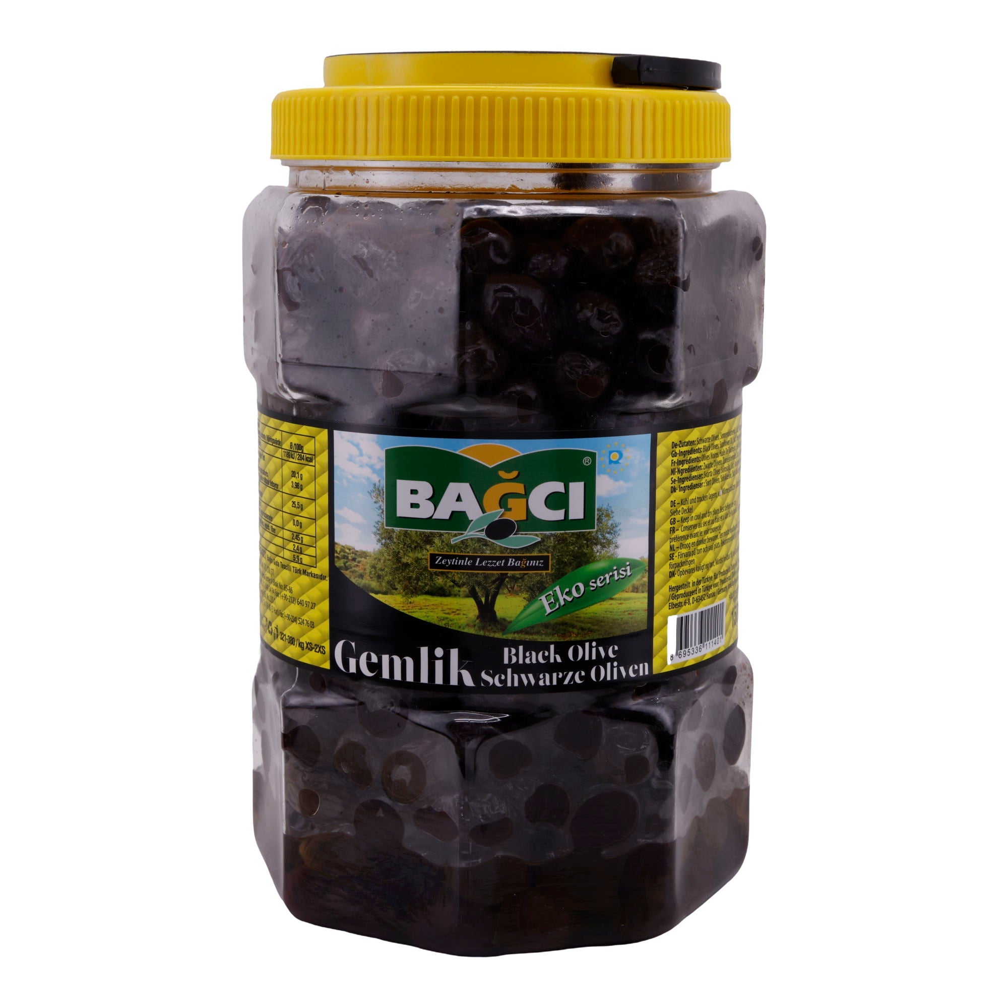 Oliven Bağcı | Schwarze Oliven mit Kern | Edle Gemlik Sorte | 1 kg BAGCI